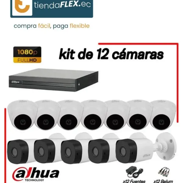Kit de 12 Cámaras de Seguridad 1080P – Dahua