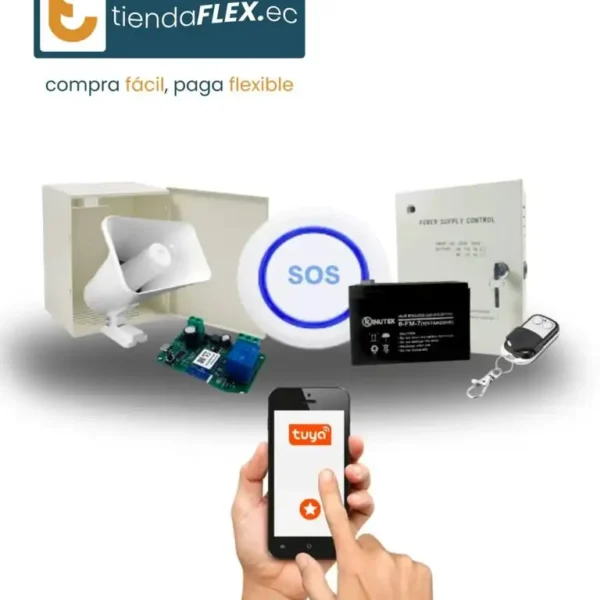 Kit de Alarma Comunitaria con Respaldo de Energía – Maadok