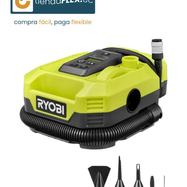 INFLADOR/DESINFLADOR DIGITAL DOBLE FUNCIÓN RYOBI ONE+ 18V