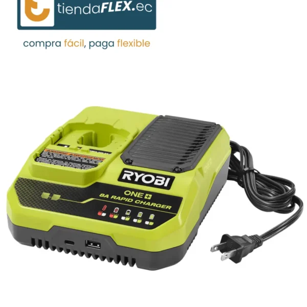 CARGADOR RÁPIDO 18V 8A - RYOBI ONE+