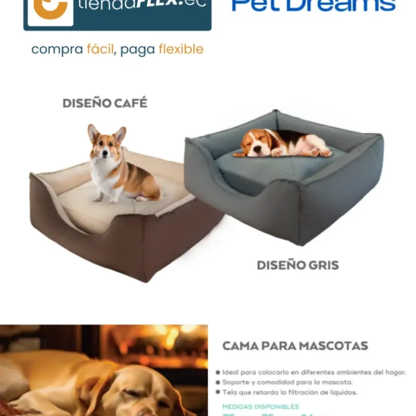 Cama para Mascotas Gris-Café