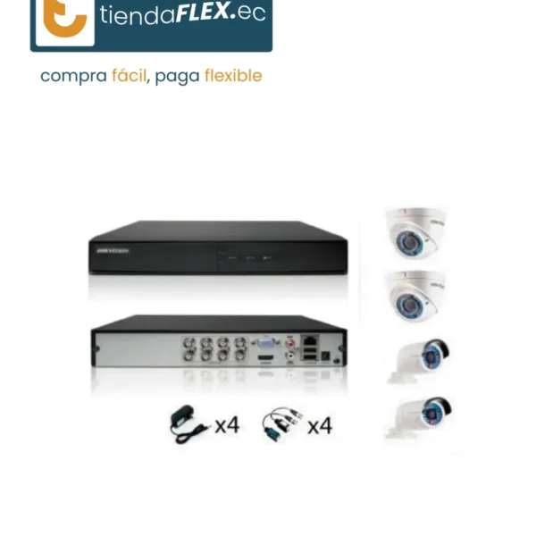 KIT 4 CÁMARAS 720P CON DVR 8CH