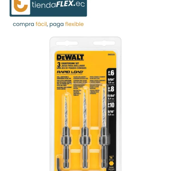 DW2535 - KIT DE 3 BROCAS AVELLANADORAS