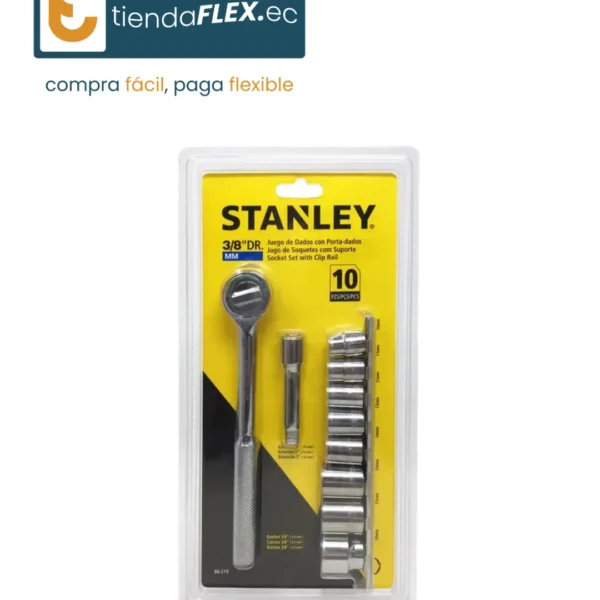  Juego de Dados Stanley 11 Piezas Mando 3/8""