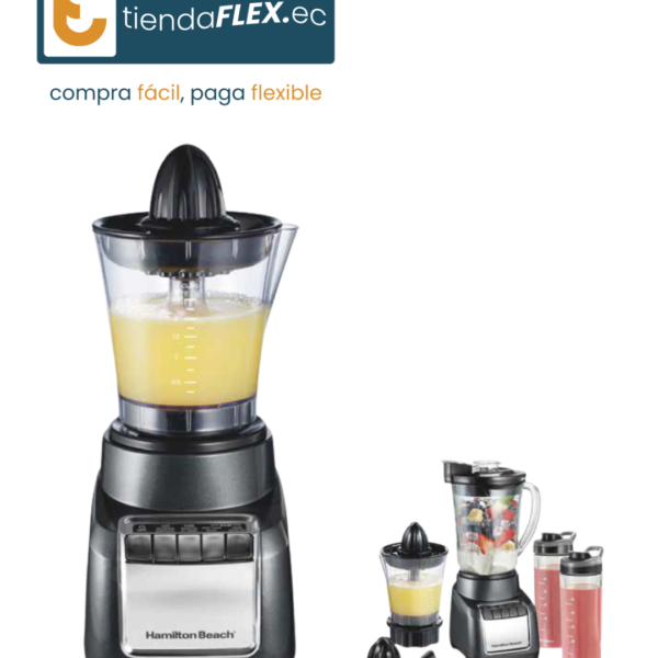 LICUADORA CON EXPRIMIDOR 3EN1 HAMILTON BEACH NEGRA MOD 53524